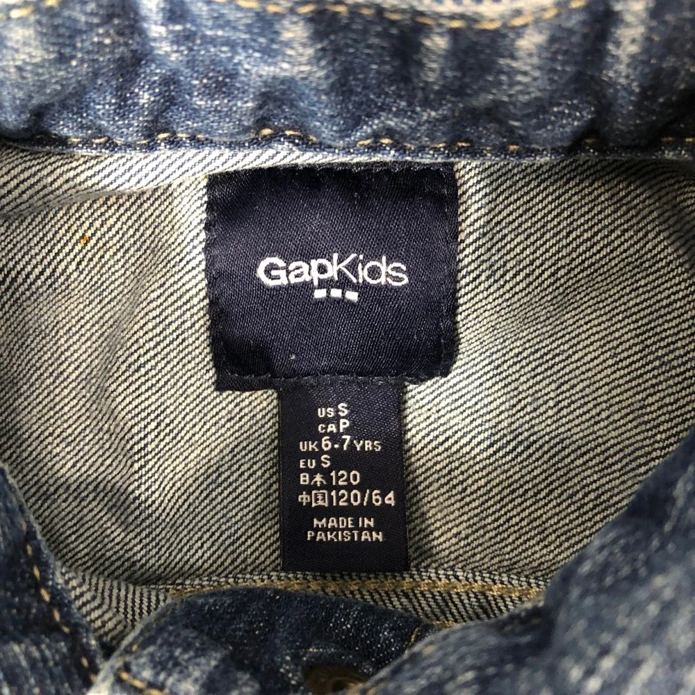 GapKids Jean Jacket Girls Small UK 6-7 Denim Blue Classic Trucker Snap 613455-00